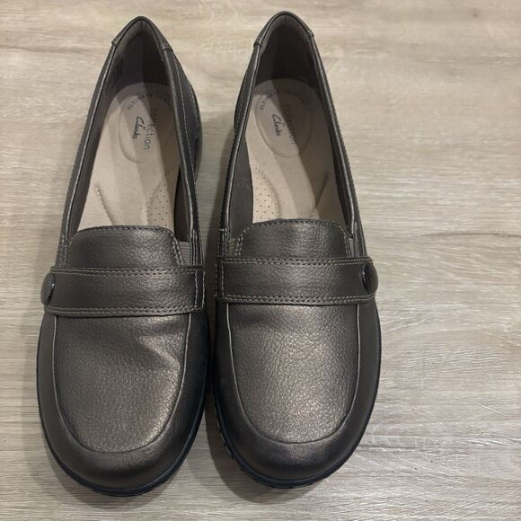 Clarks Womens Cora Daisy Loafer Size 9.5 M Brown Leather Slip On Flat Never Worn - Picture 4 of 13